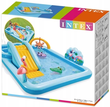 Надувний ігровий водний майданчик-басейн з гіркою Intex, 244 x 198 см