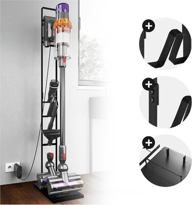 Стійка для пилососа Filterlux для Dyson Gen5, V15s, V15, V12 Slim, V11, V10, V8, V7 – міцний тримач для акумуляторного пилососа, органайзер для аксесуарів, без свердління