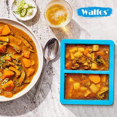 Контейнер для морозива Walfos® 1.5л, 2 шт. + Форми для льоду (4 шт.) - багаторазовий, силіконовий кришка, для домашнього морозива та йогурту