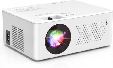 Mini проєктор Bluetooth Full HD 1080P: портативний проєктор для iOS, Android, Windows з пульт, 50% зум