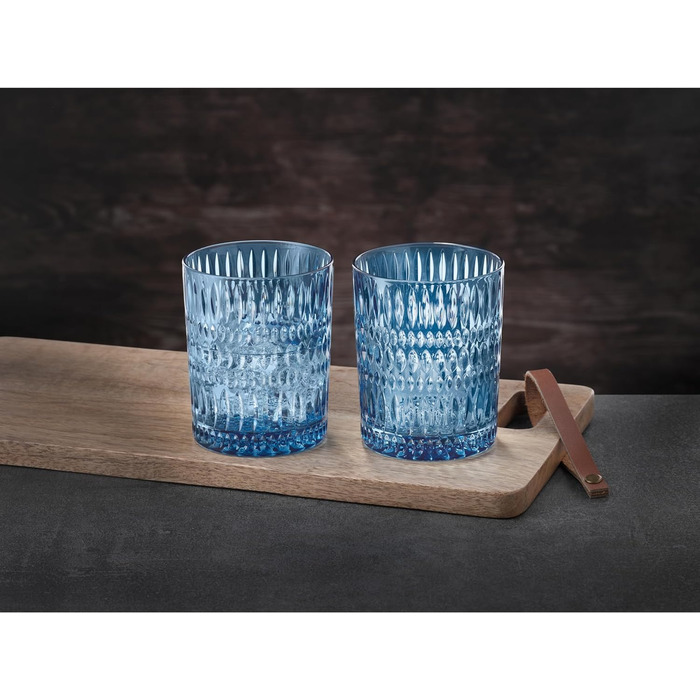Набір келихів Nachtmann Vintage Blue 304 мл, 2 шт, кришталеві склянки для віскі, сині, етно-дизайн
