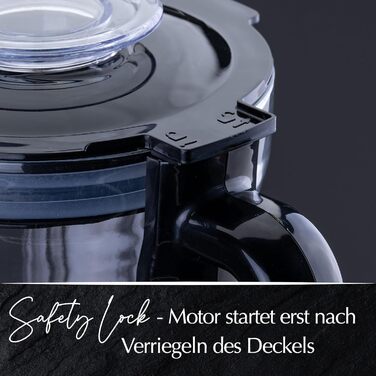Стаціонарний блендер Stanley Rogers 500W з скляним глечиком 1л, 4-лопатева система + насадка для змішування, 2 швидкості