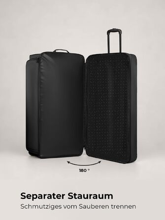 Дорожня сумка на колесах REDOLZ XXL Jumbo (90 см), розширювана сумка для подорожей великого розміру, чорна