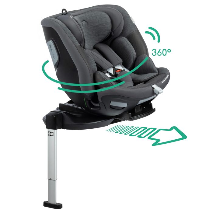 Дитяче автокрісло Bebeconfort 360 i-Size RevolveFix Max 360, поворотне, 40–150 см, Element Graphite