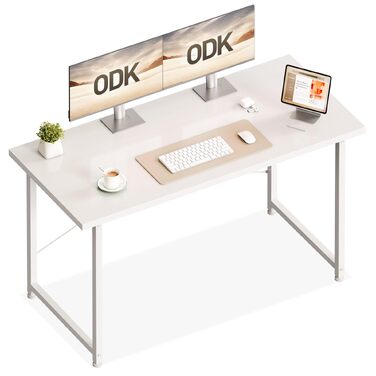 Комп'ютерний стіл ODK 120x48 см, білий - стіл для дому, офісу, спальні, вітальні, компактний письмовий стіл