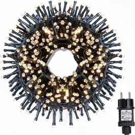 Світлодіодна гірлянда-кластер LED Warmweiß (теплий білий), 15м + 5м кабель, 750 LED для ялинки, дому та саду