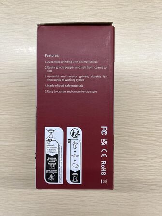 Електрична млинниця для солі та перцю Viitech 2-в-1, USB, регульоване помел, LED підсвітка, набір електричних млинів для спецій