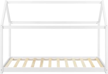 Дитяче ліжко Netstal Hausbett Bodenbett з сосни, 90x200 см, білий колір, без матрацу