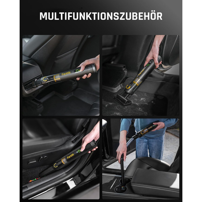 Автомобільний пилосос Fanttik Slim V10 APEX 4-в-1, портативний, 19 кПа, з дисплеєм, 2 режими, чорний