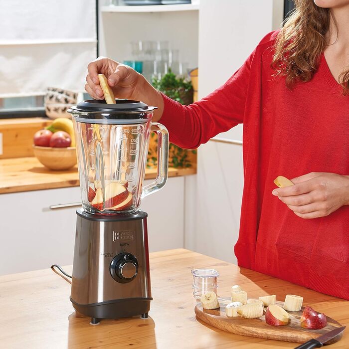 Блендер стаціонарний Black+Decker BXJB800E, 800 Вт, 1,5 л, нержавіюча сталь, сірий