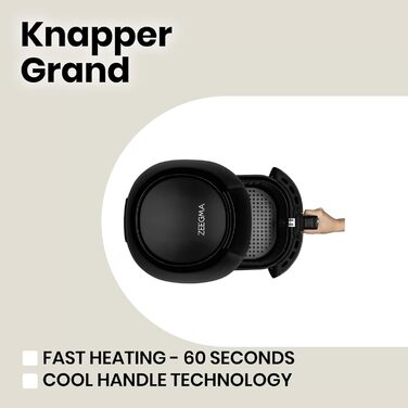 Фритюрниця-гриль ZEEGMA Knapper Grand 1800 Вт, 6 л, аерофритюрниця без олії, 9 програм, швидкий нагрів, сенсорне LCD, енергоефективна, чорна