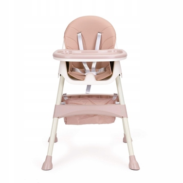 Стілець для годування 2в1 з 5-точковими ременями ECOTOYS, рожевий