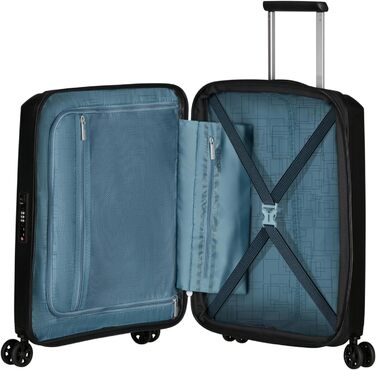Валіза American Tourister Aerostep Spinner S, розширювана, 55 см, 36/40 л, чорна, ручна поклажа