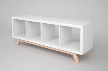 Підставка з масиву бука для стелажа Kallax, 4 секції, скошені ніжки, скандинавський стиль, New Swedish Design