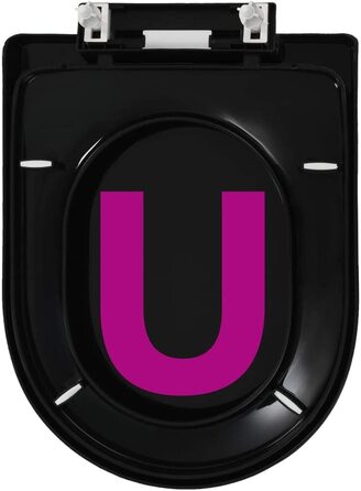 Унітазне сидіння vidaXL з мікроліфтом, швидкознімне, 45x35 см, чорне