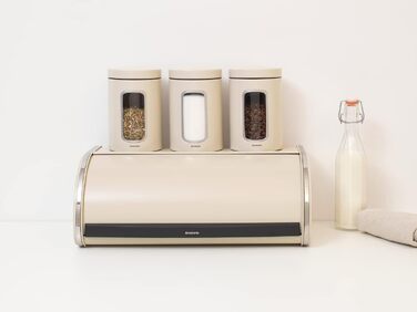 Контейнер для хліба Brabantia Rollbrotkasten з матової сталі, великий, Soft Beige