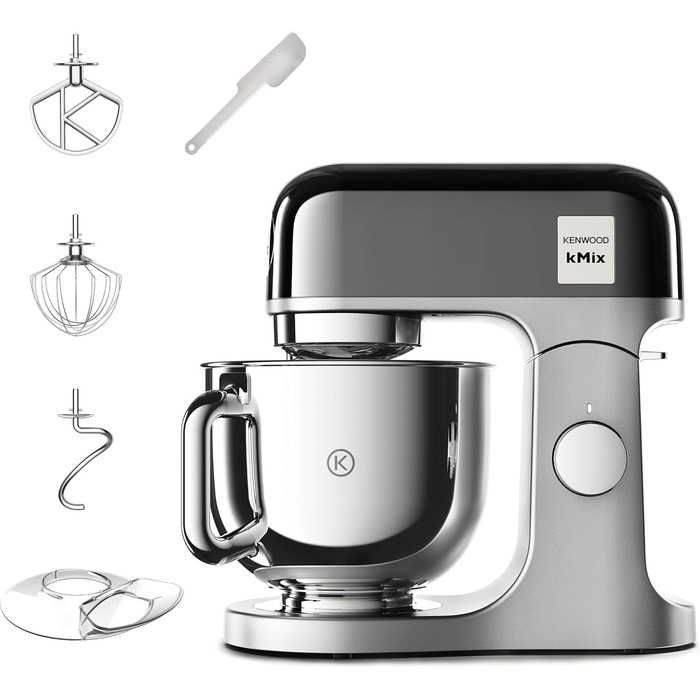 Планетарний міксер Kenwood kMix Editions KMX760BC, 1000 Вт, чаша з нержавіючої сталі 5 л, набір для кондитерів, антрацит