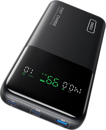 Power Bank INIU 140W, 25000mAh, USB-C, Швидка зарядка PD/QC, для ноутбука, iPhone, компактний, чорний