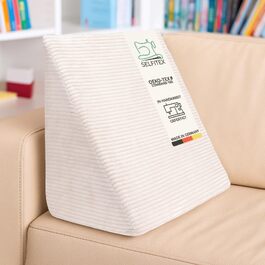 Подушка для читання Selfitex Breitcord 60x50x30 см (Німеччина), антрацит. Ортопедична подушка для спини та ніг з пам'яттю форми, знімний чохол.