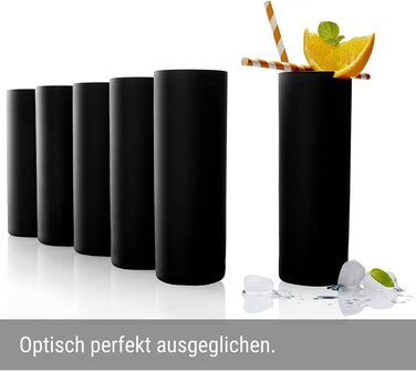 Коктейльні склянки Matte Black для коктейлів Campari Tumblers 320 мл Набір із 6 предметів Чорний Нью-Йоркський бар Stölzle Lausitz