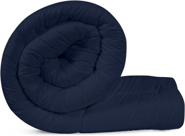 Ковдра Utopia Bedding - всесезонна, 370 GSM, дихаюча, стеганий, супер м'який, білий (200 x 220 см, морська хвиля)