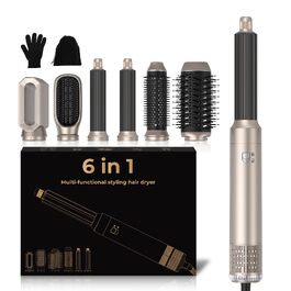 UMIGA Hairstyler 5-в-1: Фен-щітка, стайлер для волосся, випрямляч, плойка (Золотий)