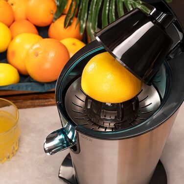 Цитрусовижималка електрична Cecotec EssentialVita PowerFresh 1000 Inox - 1000 Вт, нержавіючий фільтр, конуси, система запобігання краплин, легке очищення