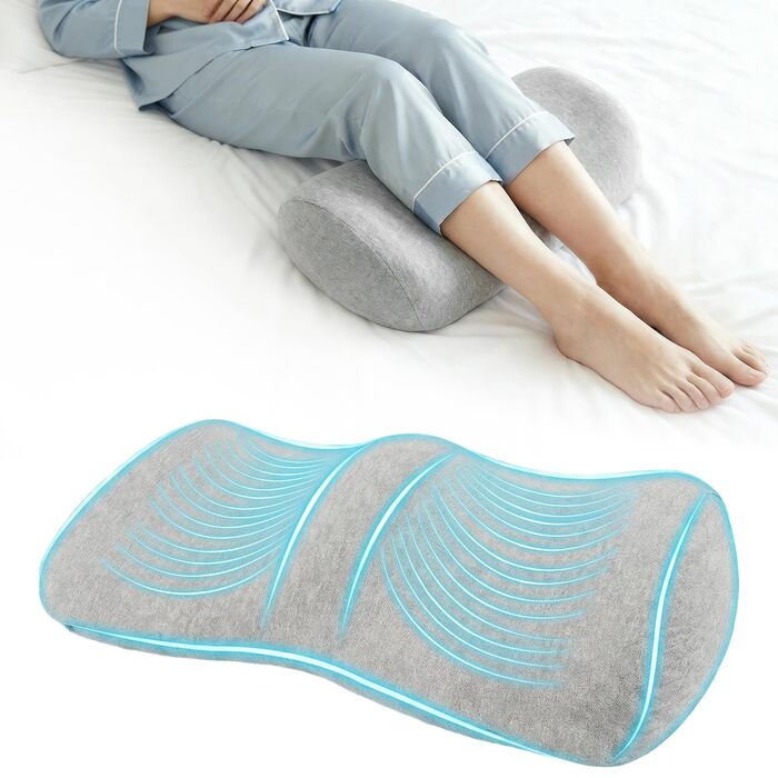 Подушка для спини та сидіння з Memory Foam L-подібної форми з підтримкою попереку для офісного крісла, сіра. Зняття болю в спині та куприку, нековзка основа