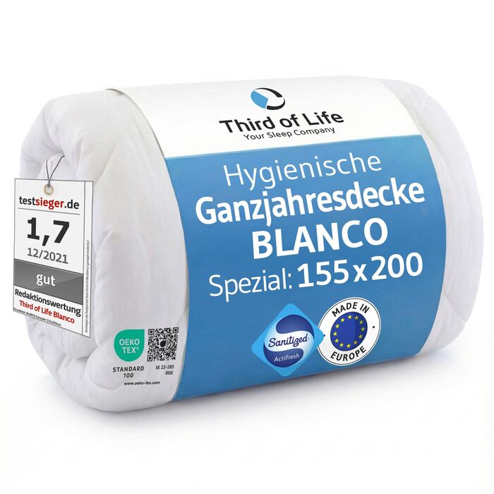 Всесезонна ковдра BLANCO 155x200 см з гігієнічним захистом, універсальна
