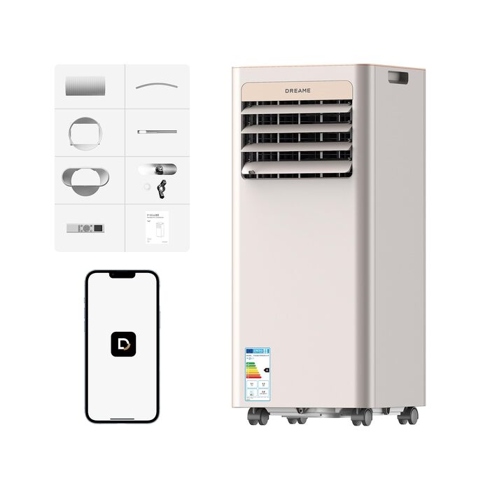 Мобільний кондиціонер Dreame P-Wind10 9000 BTU 3-в-1: охолодження, осушення, вентиляція. Керування через додаток, нічний режим, самоочищення