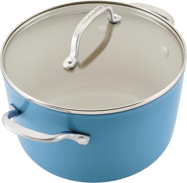 Набір посуду KitchenAid Harteloxierte Keramik синій оксамит 9 предметів з антипригарним керамічним покриттям
