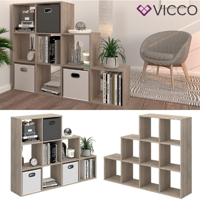 Стелаж Vicco Treppenregal, драбинчастий, дуб сонома, 142.2x107.8 см