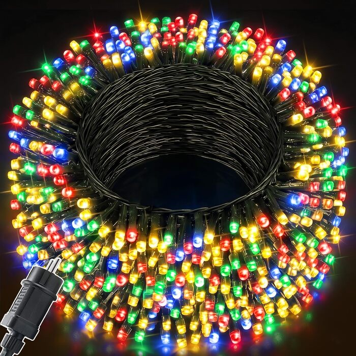 Світлодіодна гірлянда для вулиці та дому 80м, 800 LED, багатоколірна, IP44 водонепроникна, 8 режимів роботи з таймером та пам'яттю, для саду, балкона та кемпінгу