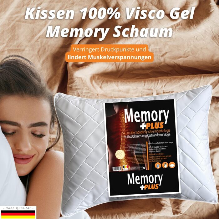 Ортопедична подушка для шиї з Memory Foam 40x60 см: підтримка, зняття болю, комфортний сон (гарантія)