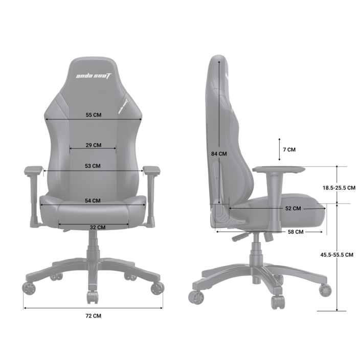 Крісло ігрове Anda Seat Luna Color Size L Black/Orange PVC