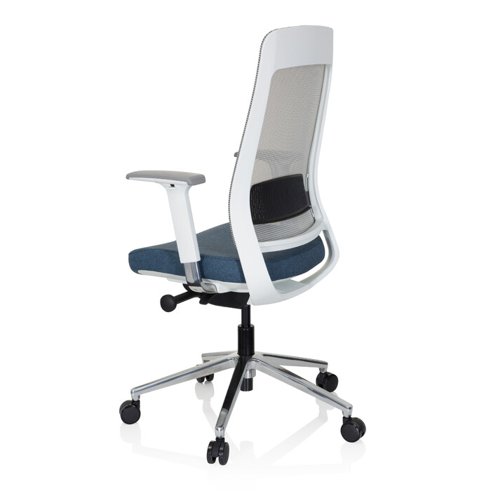 Офісне крісло / поворотне крісло CHIARO T2 WHITE сітка / тканина сіра / синя hjh OFFICE
