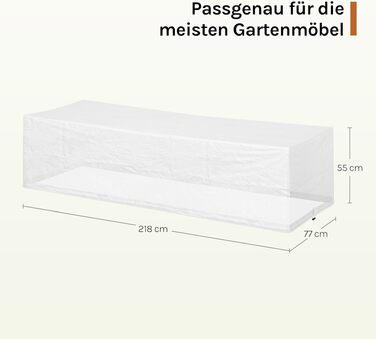 Чохол захисний для садових меблів WOLTU 242x162x100 см, PE, UV-стійкий, водонепроникний, зимовий, міцний (прозорий)