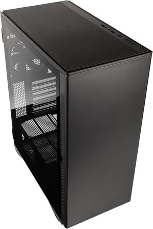 Ігровий корпус для ПК Kolink Stronghold Barricade E-ATX з відкидними дверцятами з загартованого скла, знімною верхньою панеллю, 2 вентиляторами 120 мм, чорний Midi Tower