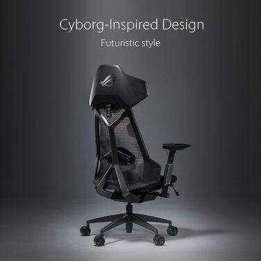 Ігровий крісло ASUS ROG Destrier Ergo (чорний) з регульованими підлокітниками та підтримкою попереку