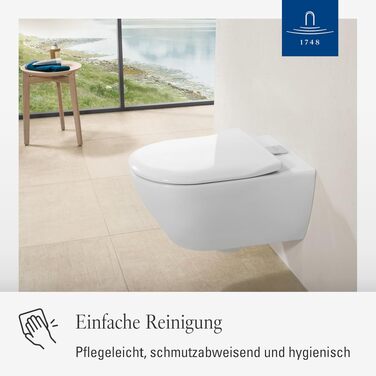 Сидіння для унітазу Villeroy & Boch Subway 2.0 SlimSeat D-подібне, біле глянцеве, з мікроліфтом (Duroplast), 9M68S101