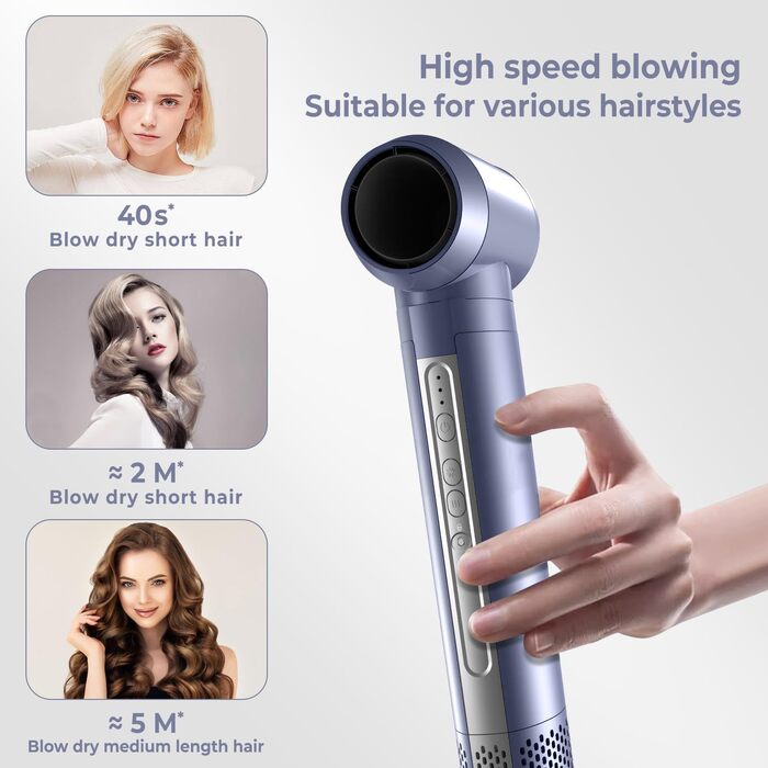 Набір для укладки волосся Hairstyler 5-в-1 з автозавиткою та фен-щіткою (Срібний)
