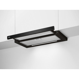 Витяжка кухонна AEG DPE5660B вбудована плоска, чорна, 600 м³/год, LED-підсвічування, режим відведення та рециркуляції повітря, клас A