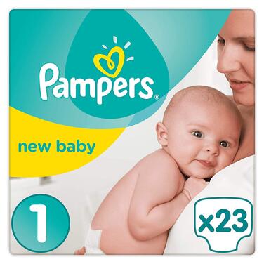 Підгузки Pampers розмір 1 (2-5 кг), 100 шт (2 упаковки по 50 шт), місячний запас