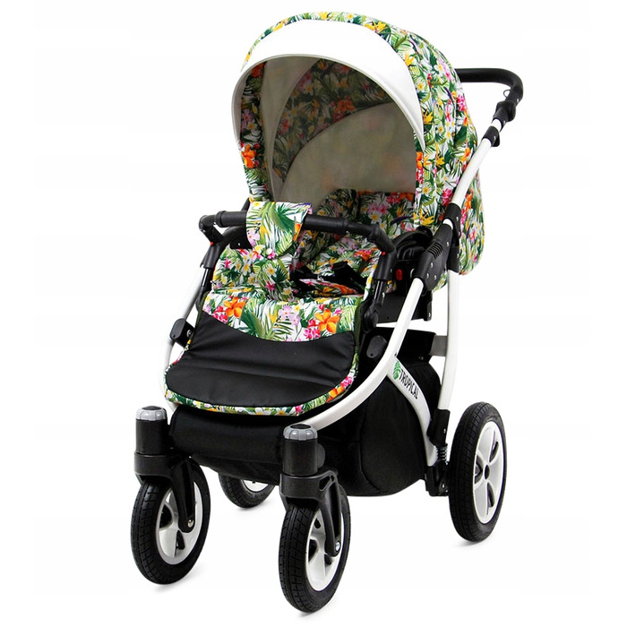 Дитячий візок 3в1 BabyLux TROPICAL: люлька, прогулянкова коляска та автокрісло