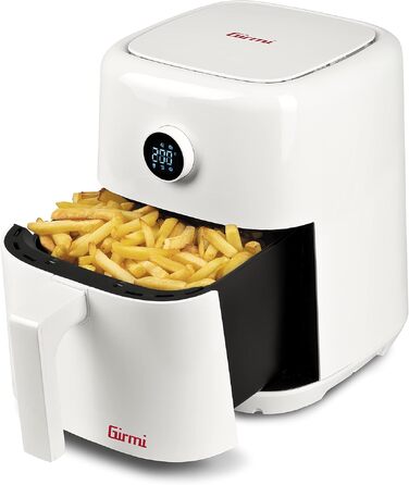 Аерофритюрниця Girmi FG86 Ecofrit Easy на 5 літрів, 1400 Вт, 6 програм, дисплей з поворотним регулятором, таймер, книга рецептів