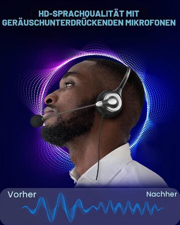 Бездротова гарнітура Wantek з мікрофоном та зарядною станцією, Bluetooth-навушники з USB-адаптером для кол-центру, офісу, Zoom, Skype та Teams (фіолетовий)