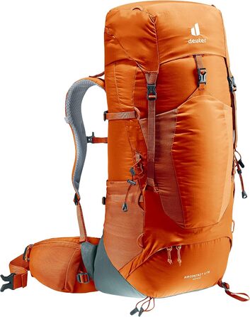 Рюкзак Deuter Aircontact Lite 40+10 л для трекінгу, каштаново-бірюзовий, легкий, одноколірний