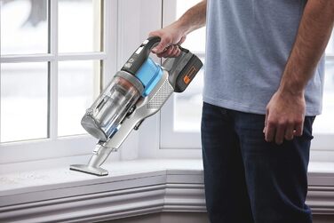 Бездротовий пилосос BLACK+DECKER 4-в-1 36В, 2.0А·год, електрощітка, ручний та вертикальний, безмішковий, з насадкою 2-в-1, акумулятором, зарядним та кріпленням, модель 2019
