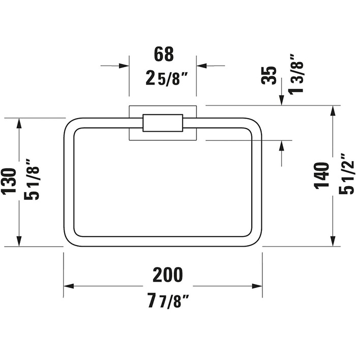 Кільце для рушника Duravit Karree, настінне, хром, 20x6 см
