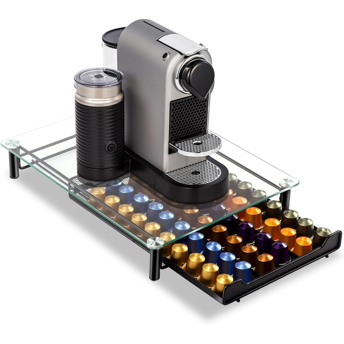 Підставка для капсул Nespresso Masthome, 60 капсул, скло, з серветкою для чищення